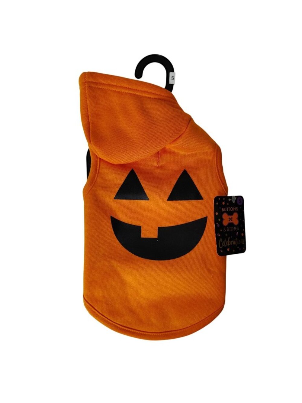 Buttons and Bones Dog Size S Fleece Pumpkin Hoodie Halloween Costume